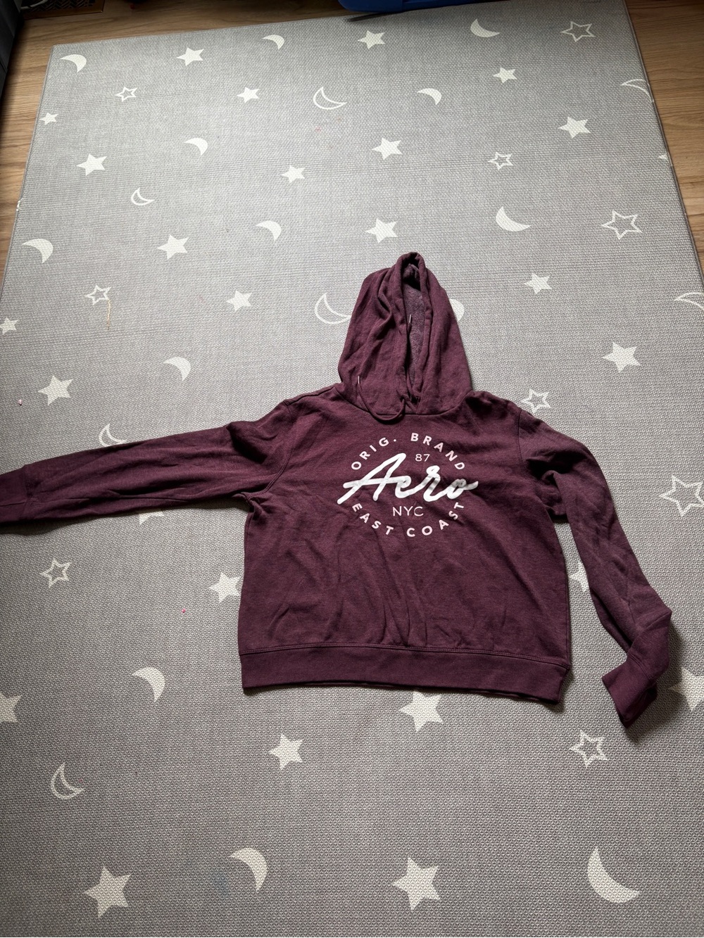 Aeropostale Burgundy Crewneck Hoodie with NYC Logo